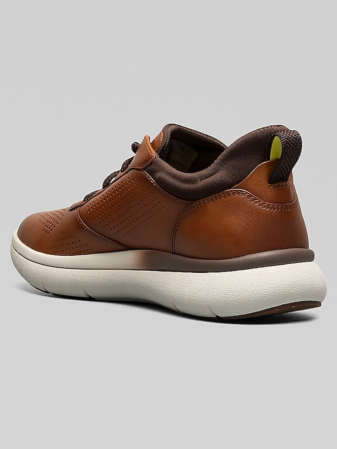 Florsheim Fleet Perforated Toe Elastic Lace Sneaker, Cognac - Image 7 of 8