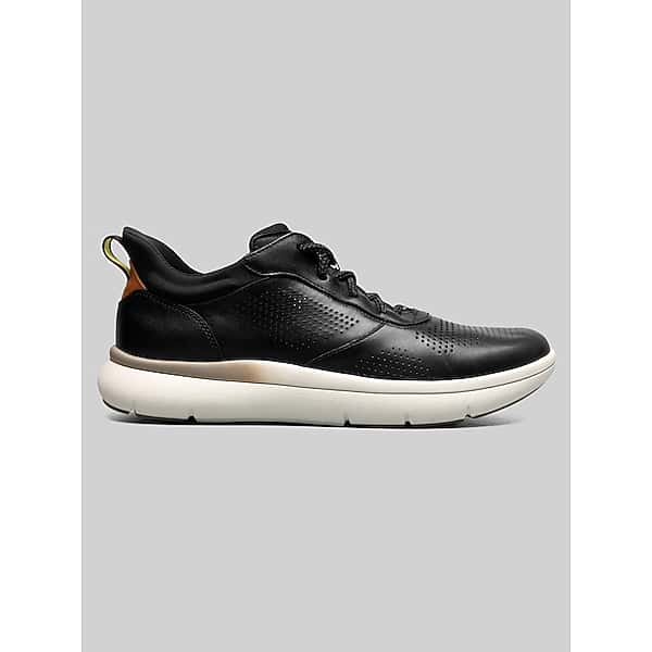 Florsheim Men's Fleet Perforated Toe Elastic Lace Sneaker Black/White - Size: 9 WIDE