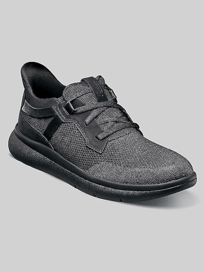Florsheim Fleet Knit Elastic Lace Sneaker, Black - Image 2 of 7