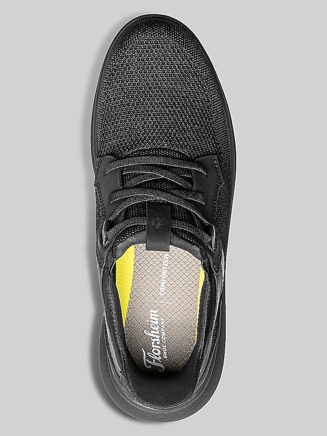 Florsheim Fleet Knit Elastic Lace Sneaker, Black - Image 4 of 7