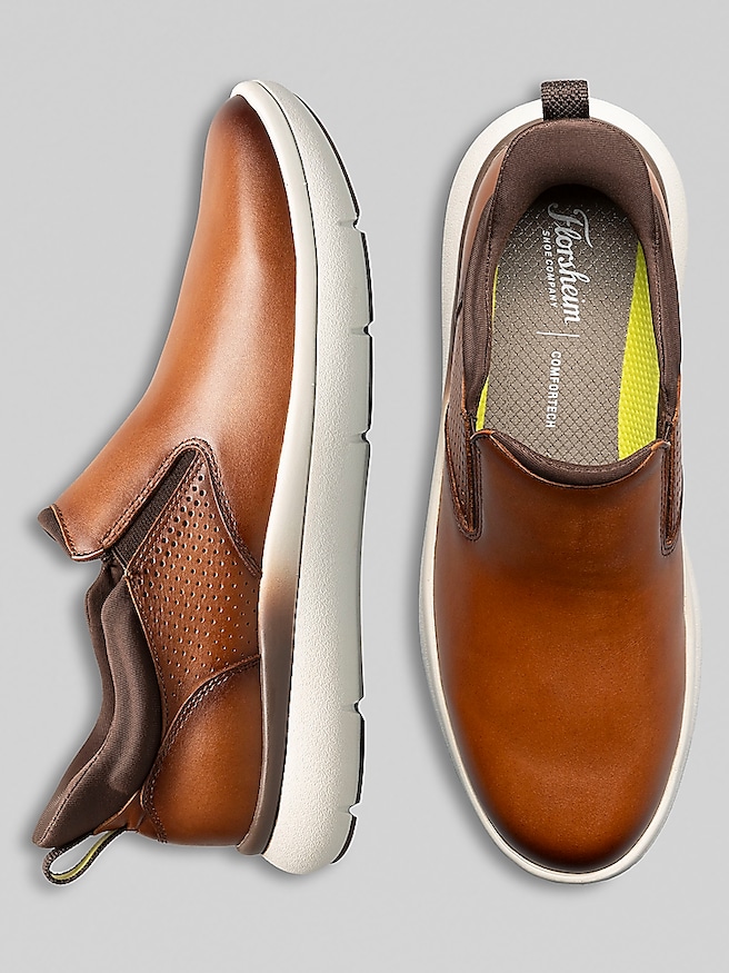 Florsheim Men's Fleet Plain Toe Slip-On Sneakers , Tan