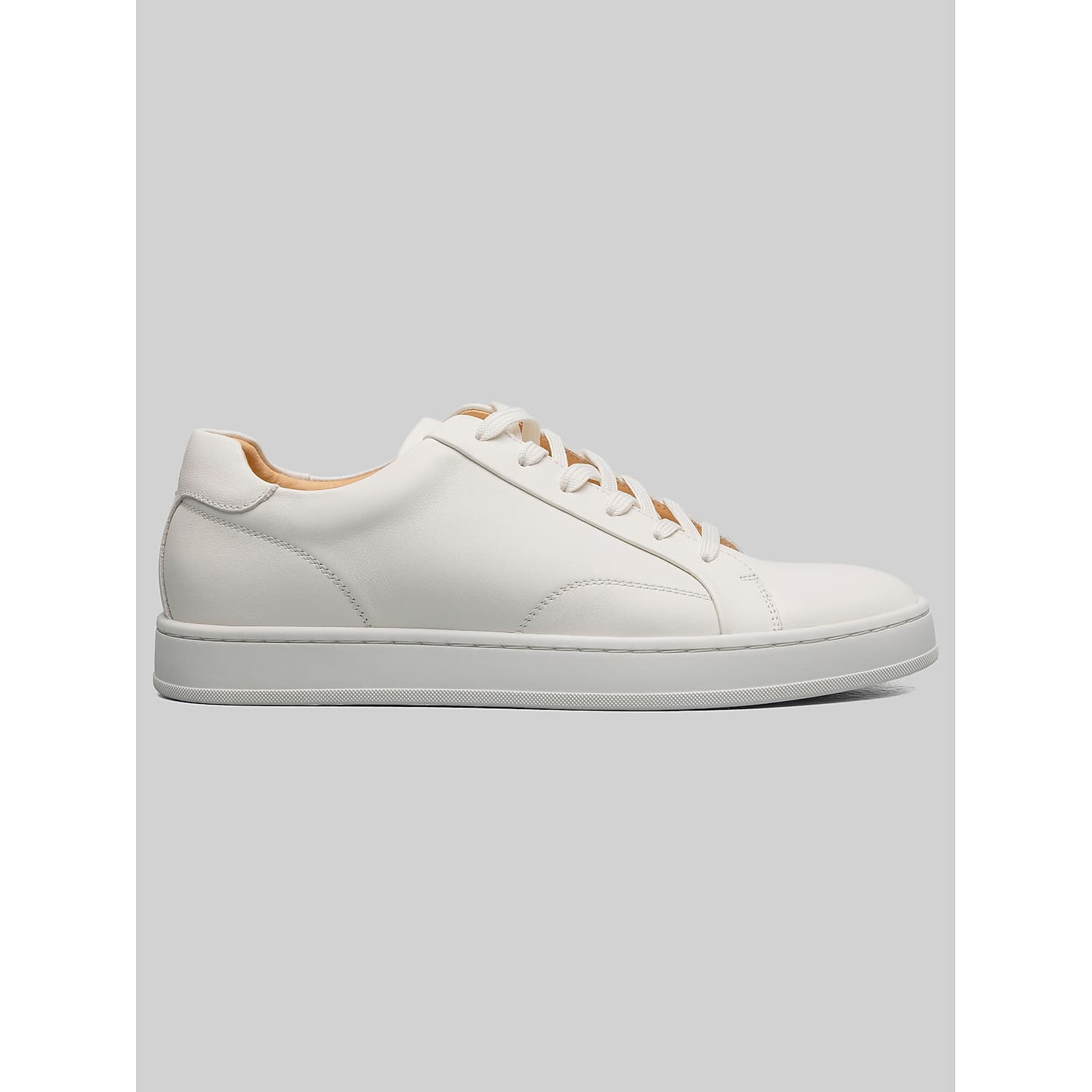 Florsheim Monopoli Leather Lace-To-Toe Sneakers in Cream and White – Men’s Casual Dress Sneakers, Size 10 D Width