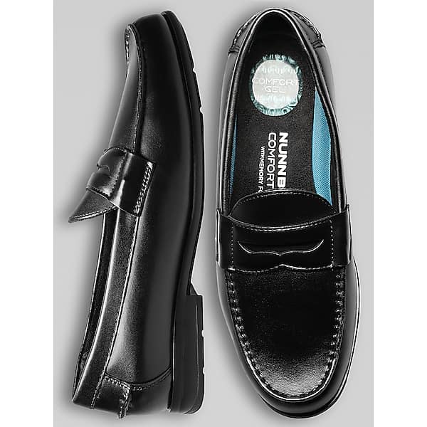 Nunn Bush Men's Drexel Moc Toe Penny Loafers Black - Size: 10.5 WIDE TMW430C05W02