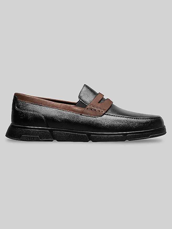 Nunn Bush Men's Luca Leather Moc Toe Penny Loafers , Black