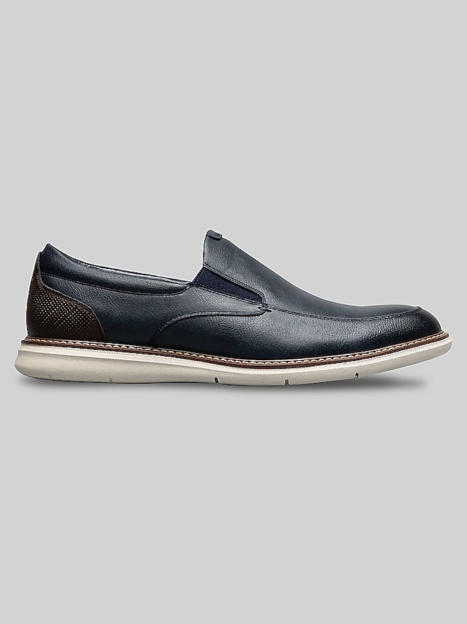 Nunn Bush Men's Chase Casual Moc Toe Slip-On Shoes , Navy / Blue