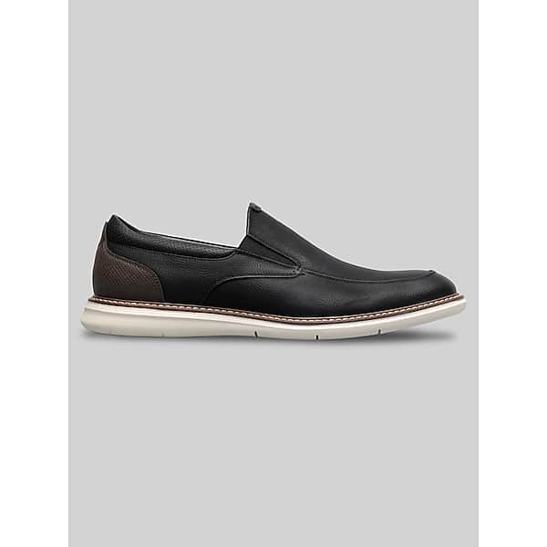 Nunn Bush Men's Chase Casual Moc Toe Slip-On Shoes Black - Size: 12 WIDE TMW430U12W02