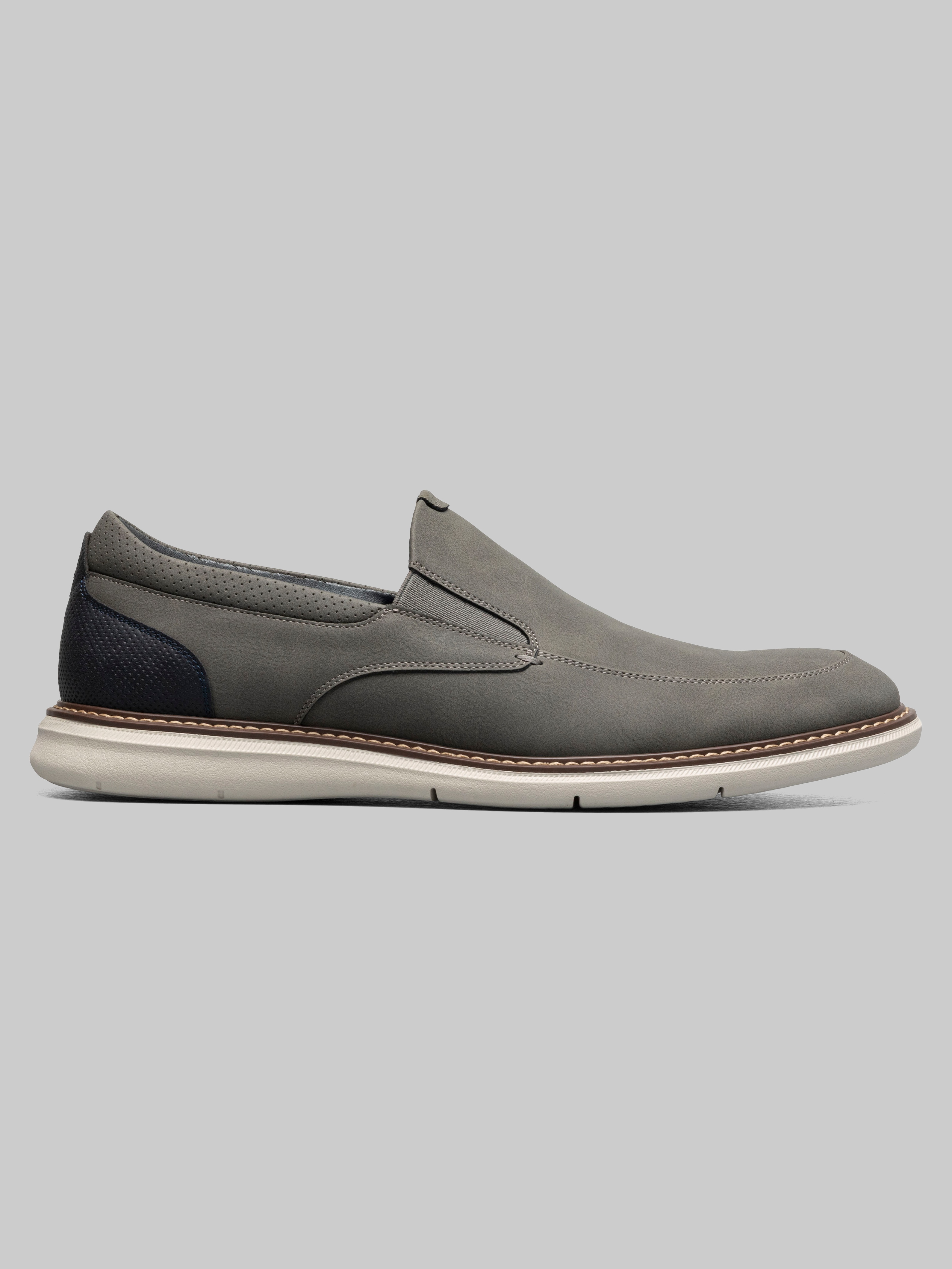 Nunn Bush Men\'s Gray Leather Slip-On Shoes Size 12W Nunn Bush Quest Moc Toe Slip-On - Free Shipping | DSW main image 3