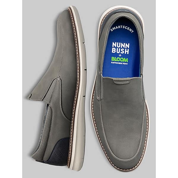 Nunn Bush Men's Chase Casual Moc Toe Slip-On Shoes Gray - Size: 9.5 D-Width