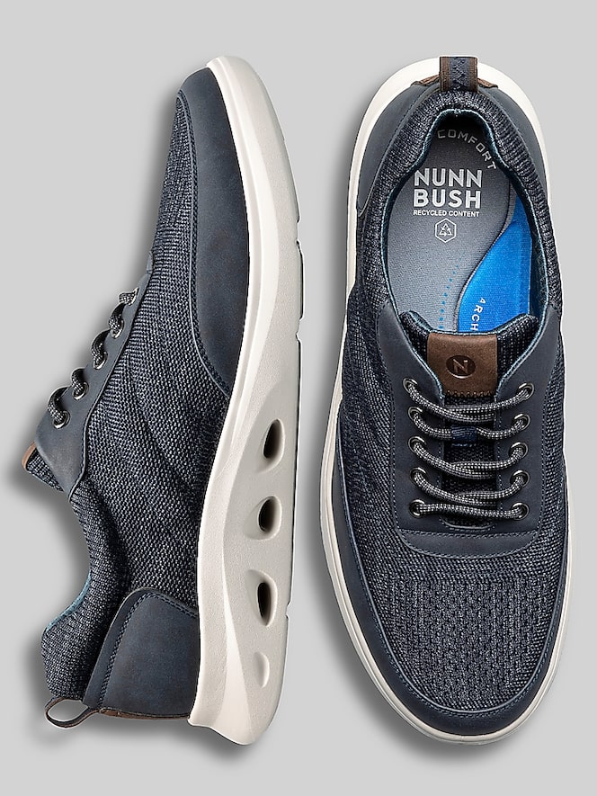 Nunn Bush Ponte Knit Moc Toe U-Balance Lace-Up Sneakers