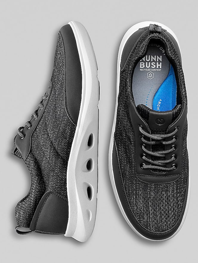 Nunn Bush Ponte Knit Moc Toe U-Balance Lace-Up Sneakers