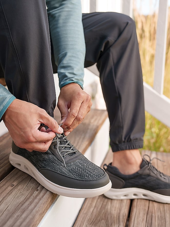 Nunn Bush Ponte Knit Moc Toe U-Balance Lace-Up Sneakers