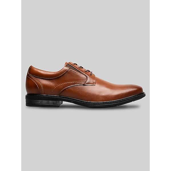 Nunn Bush Men's Stark Leather Plain Toe Oxfords Cognac - Size: 8 WIDE