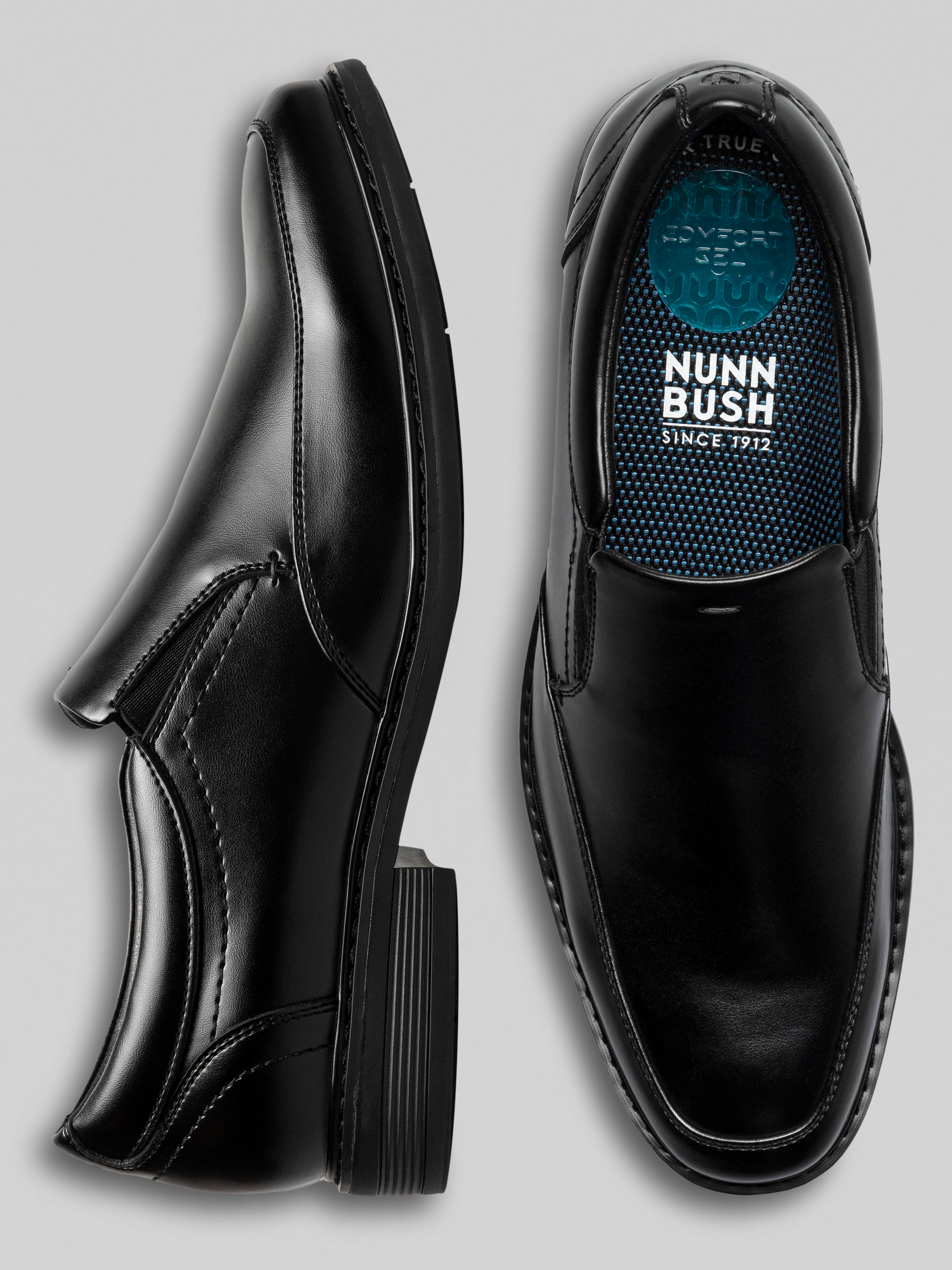 Stark Leather Moc Toe Slip-On Shoes