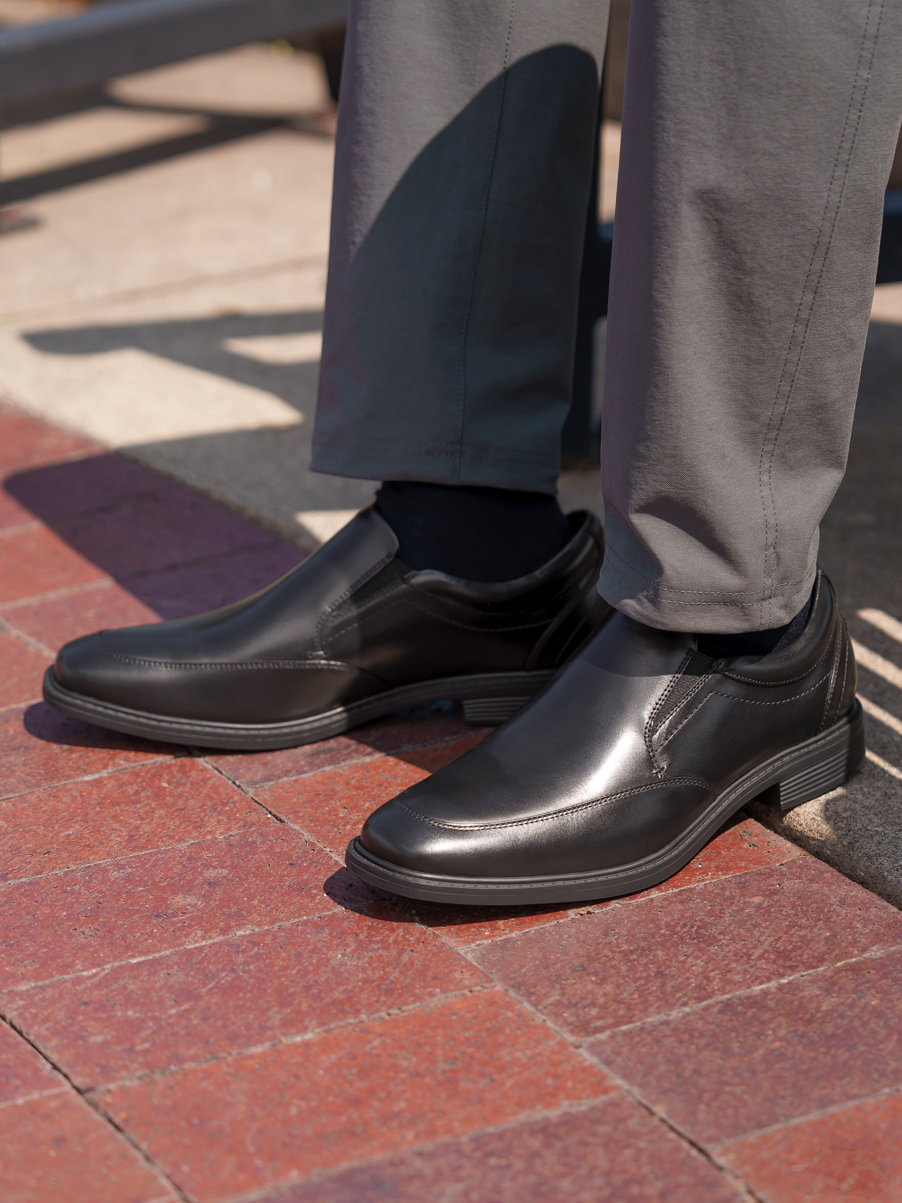 Stark Leather Moc Toe Slip-On Shoes