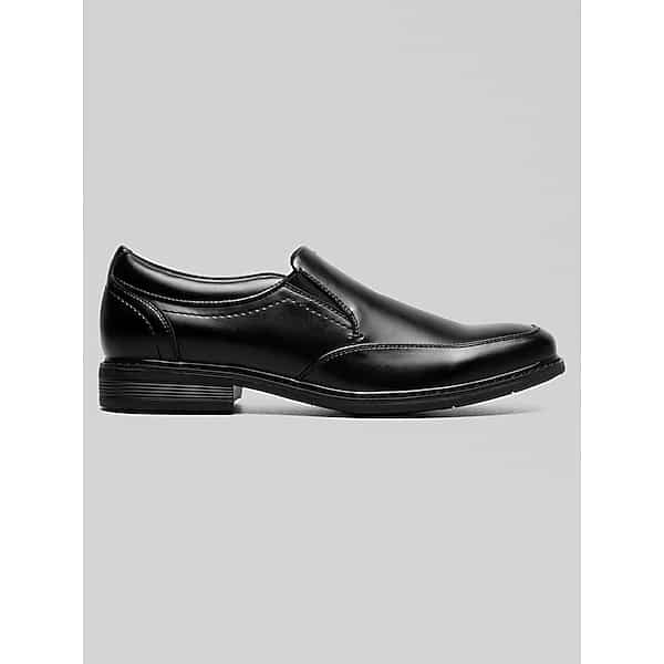 Nunn Bush Men’s Stark Leather Moc Toe Slip-On Shoes Black – Size: 11.5 D-Width