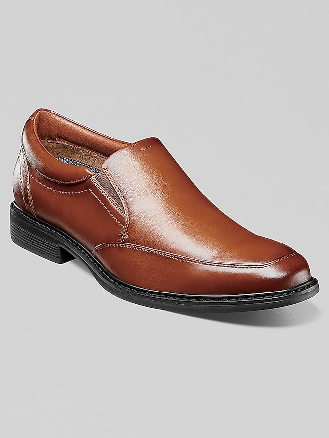 Nunn Bush Stark Leather Moc Toe Slip-On Shoes, Cognac - Image 2 of 8
