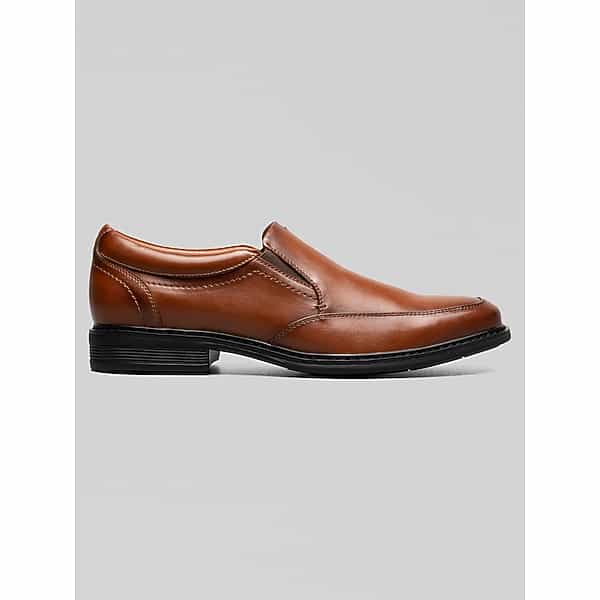 Nunn Bush Men's Stark Leather Moc Toe Slip-On Shoes Cognac - Size: 9.5 D-Width