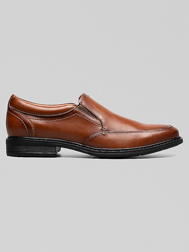 Nunn Bush Men's Stark Leather Moc Toe Slip-On Shoes , Cognac / Tan