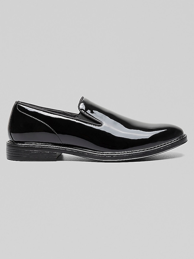 Nunn Bush Men's Centro Formal Flex Plain Toe Slip-On Dress Shoes , Black Patent