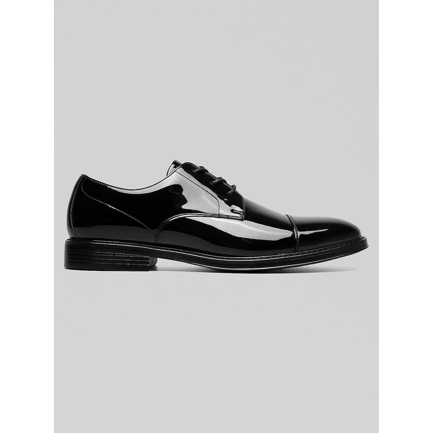 Nunn Bush Centro Formal Flex Cap Toe Oxford Shoes in Black Patent, Size 11 Wide – Men’s Tuxedo Dress Shoes for Weddings and Prom