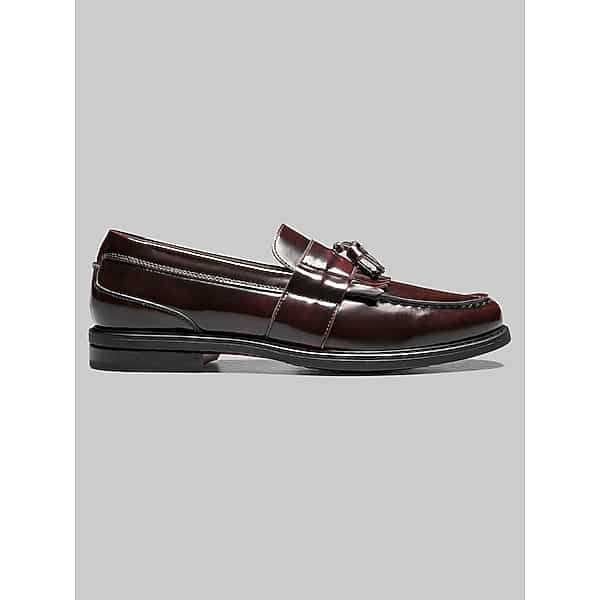 Nunn Bush Men's Keaton Leather Moc Toe Tassel Slip-On Shoes Burgundy - Size: 14 D-Width