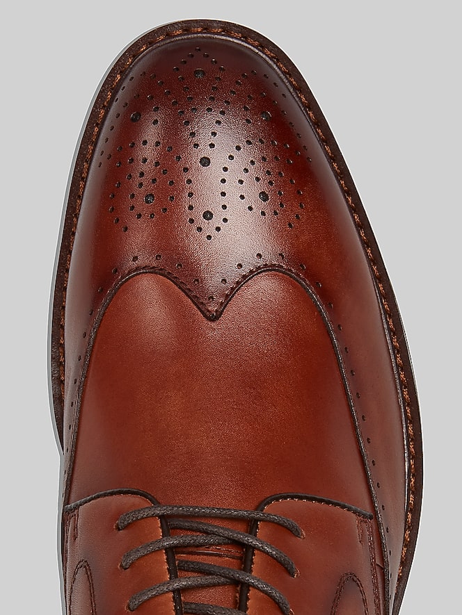 Stacy Adams Bennett Wingtip Oxfords, Tan - Image 6 of 6