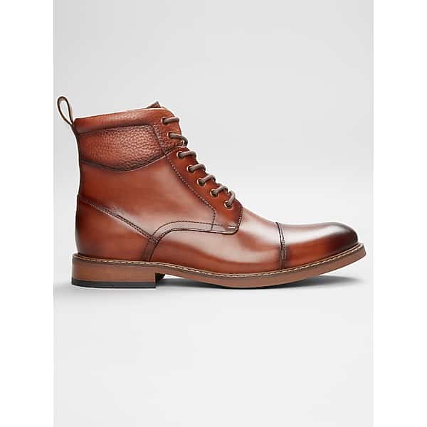 Joseph Abboud Men's Alan Cap Toe Inside Zipper Ankle Boots Cognac - Size: 8 1/2 D-Width