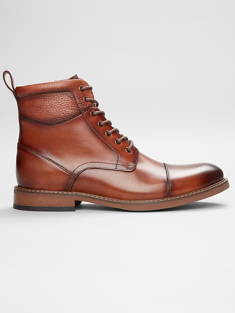 chinese dress ladies Men's Handmade Cap-Toe Leather Ankle Dress Boots US 9.5 / Black / D main image 1