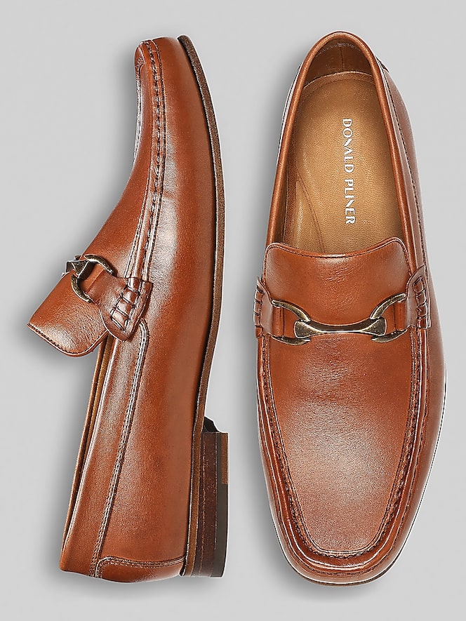 Donald Pliner Bit Toe Leather Loafers