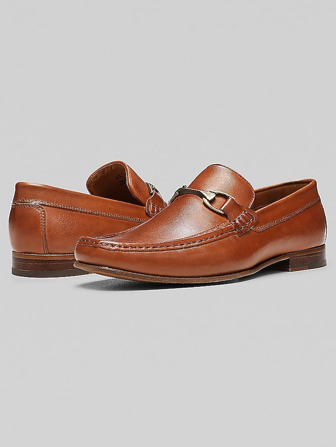 Donald Pliner Bit Toe Leather Loafers