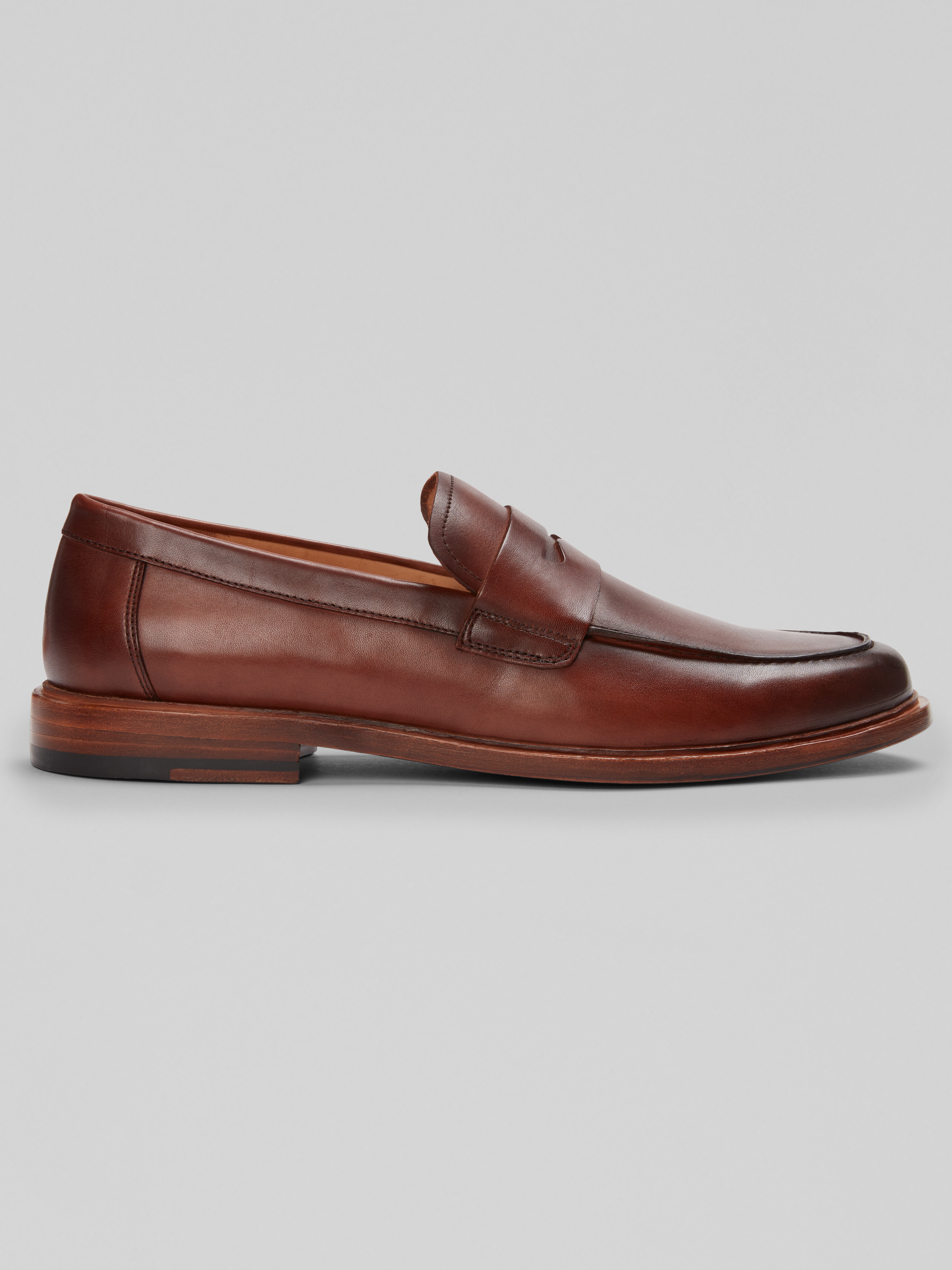 Bar III Men\'s Cognac Brown Leather Slip-On Penny Loafers Venetian Loafer Cognac | Men main image 2