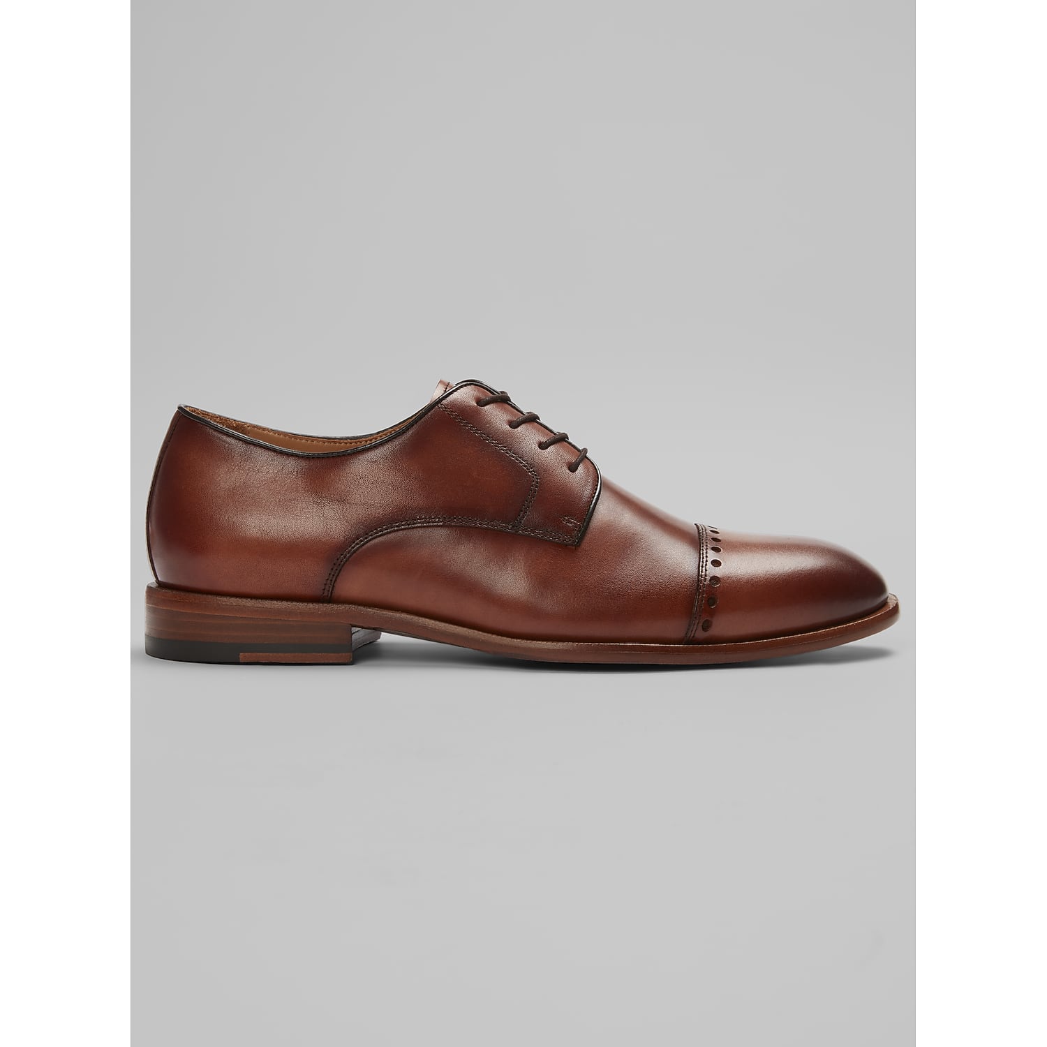 Warfield & Grand Holden Men’s Leather Cap Toe Oxford Dress Shoes in Tan – Classic Brown Lace-Up Dress Shoe, Size 11 D