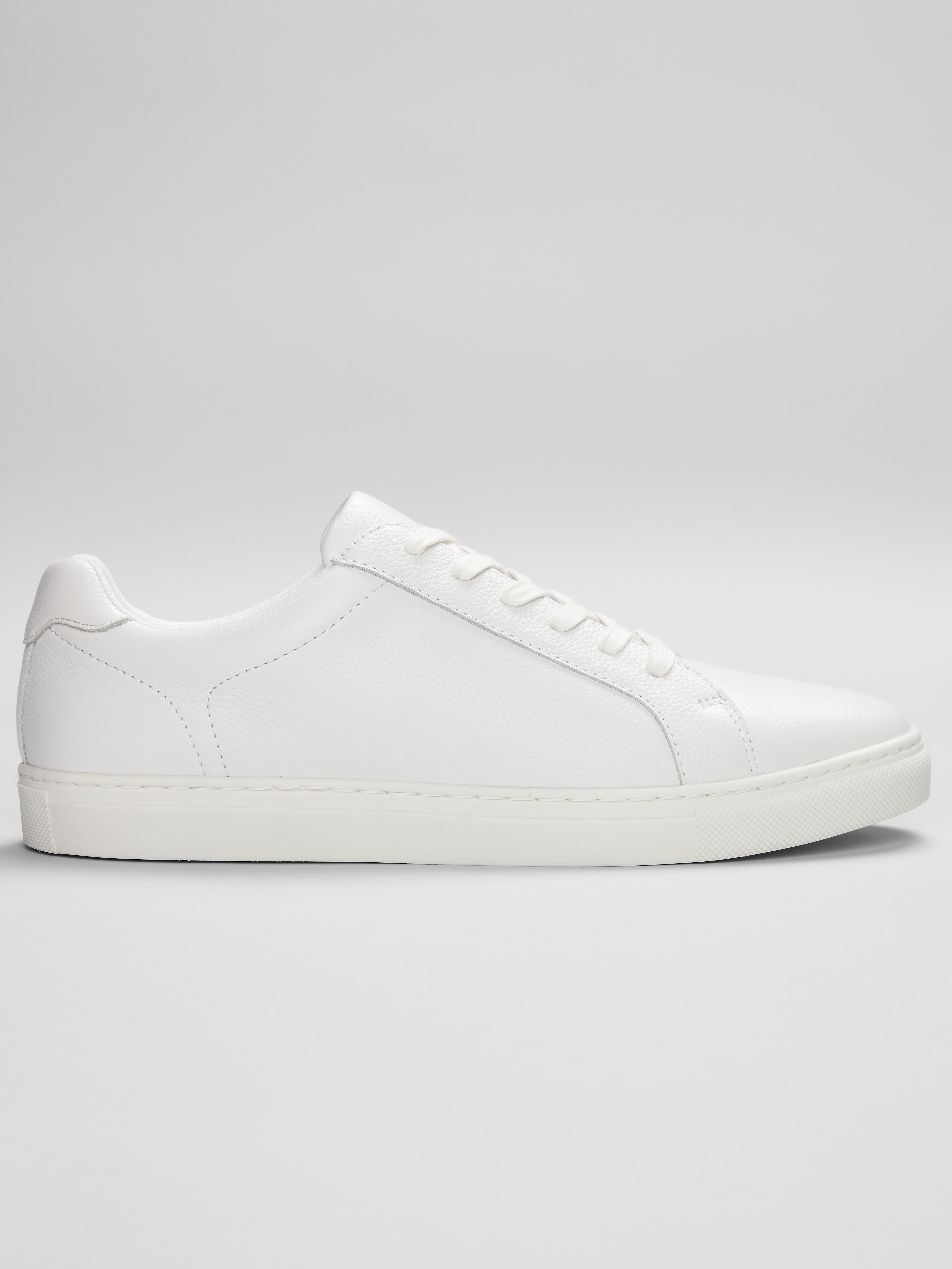 Mens White Leather Slip On Sneakers | Men
