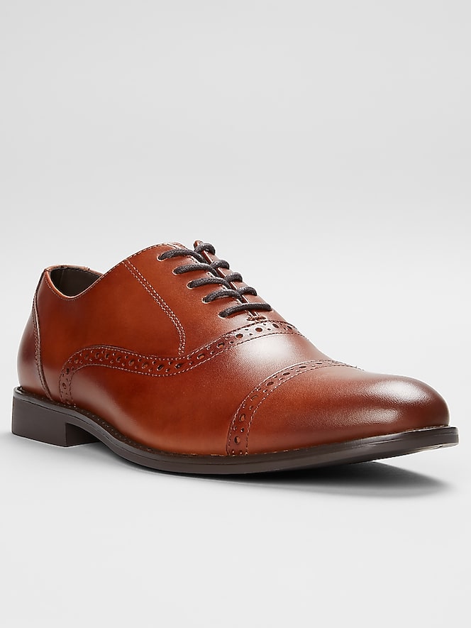Joseph Abboud Cap Toe Dress Oxfords, Tan - Image 2 of 6