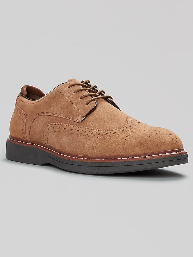 Joseph Abboud Hybrid Wingtip Suede Oxfords