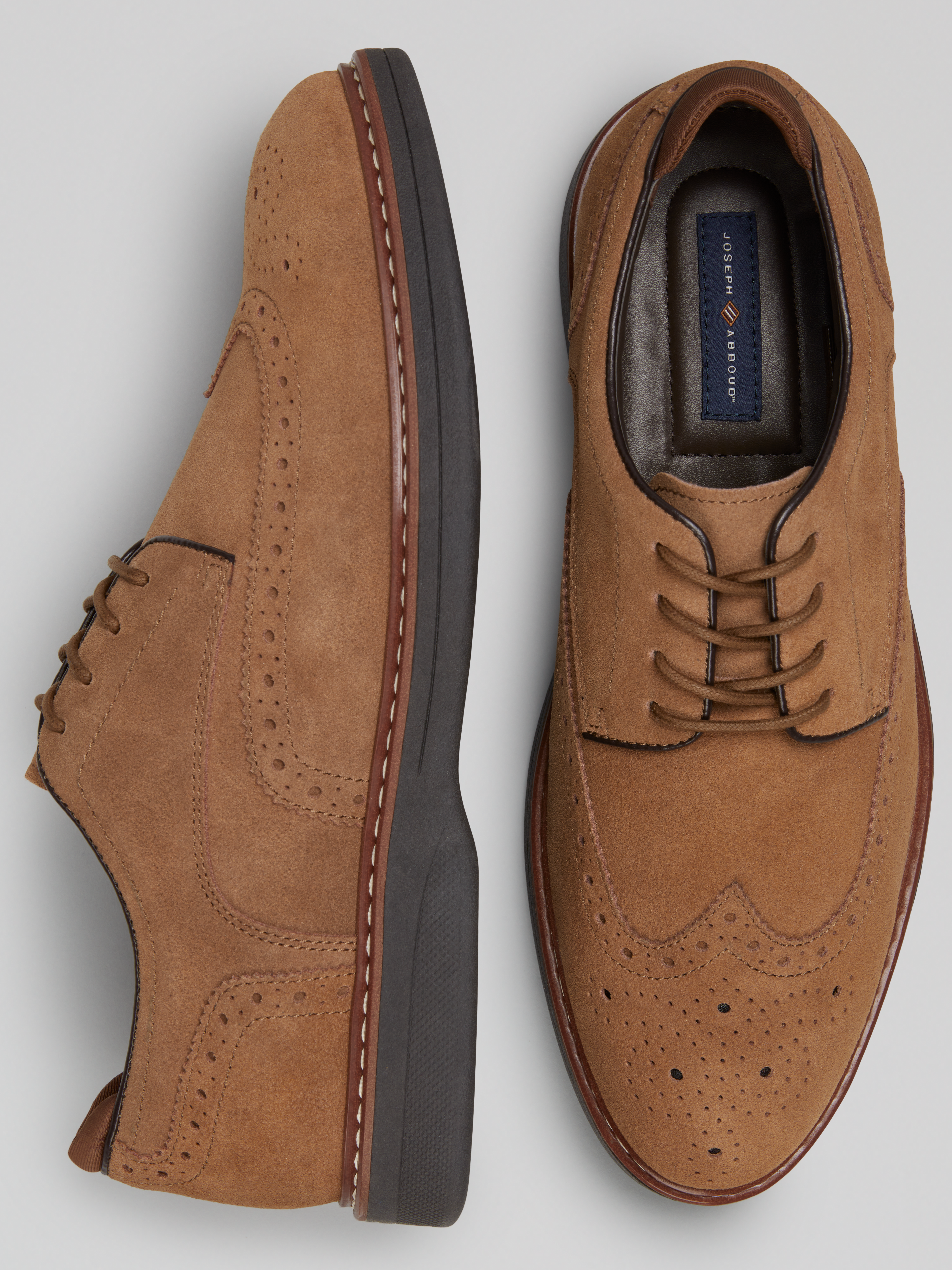 Hybrid Wingtip Suede Oxfords
