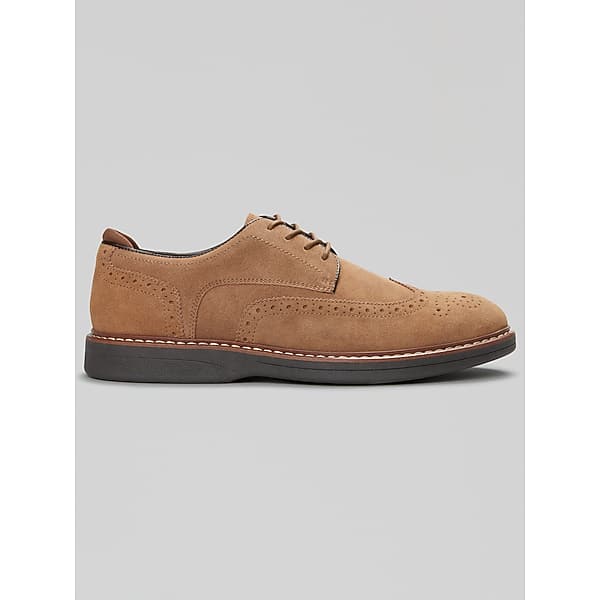 Joseph Abboud Men's Hybrid Wingtip Suede Oxfords Tan - Size: 7.5 D-Width