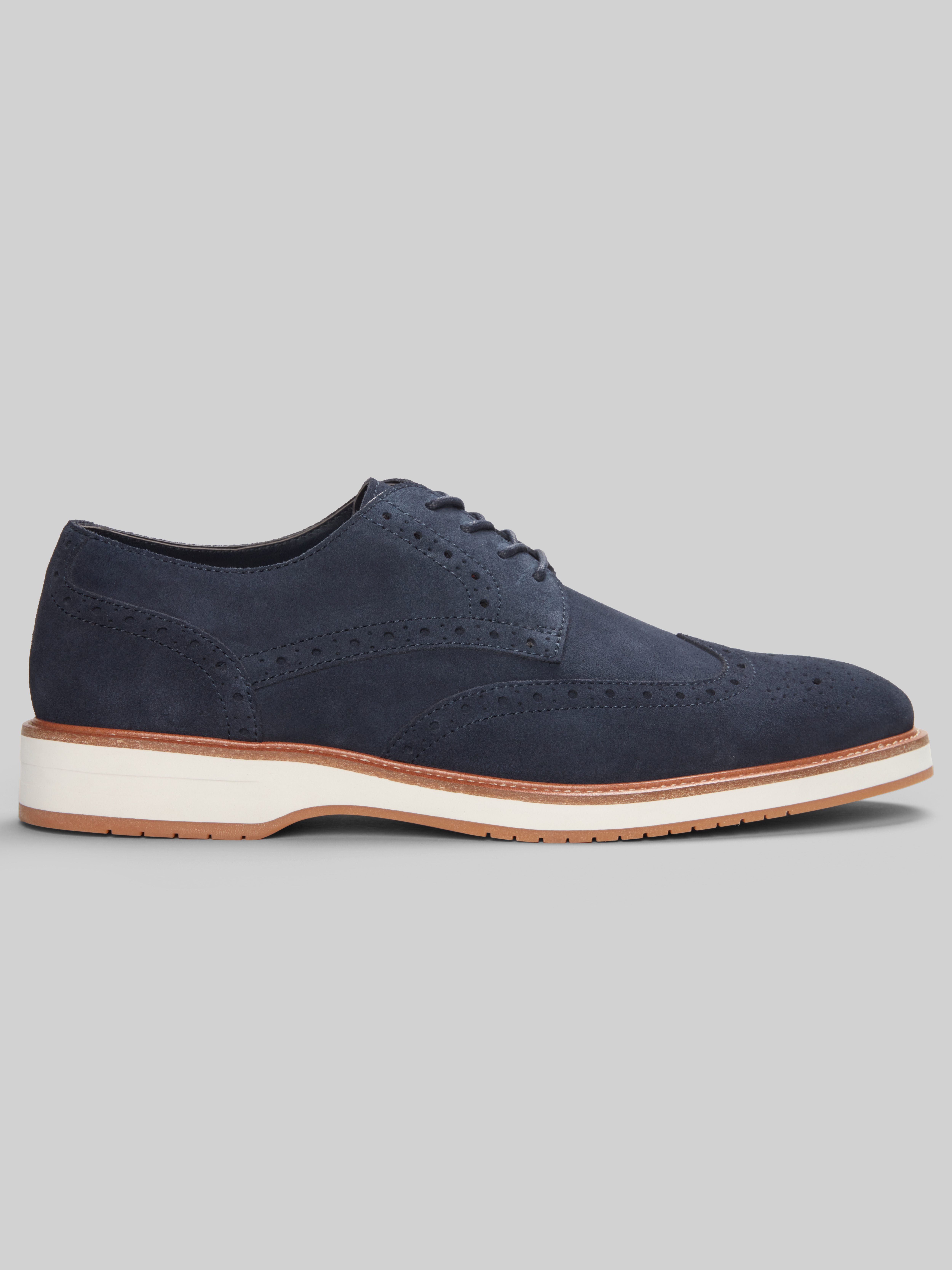 Joseph Abboud Hybrid Wingtip Oxfords, Navy - Blue | Casual Shoes