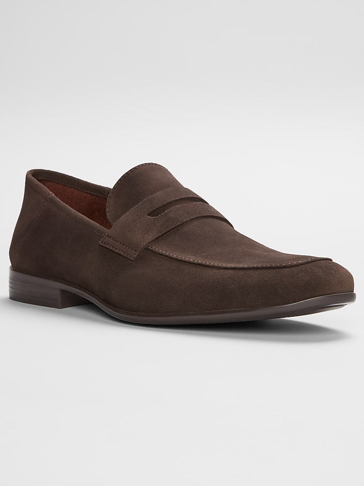 Joseph Abboud Deconstructed Penny Loafers, Chocolate Brown | Casual Shoes |  Men's Wearhouse