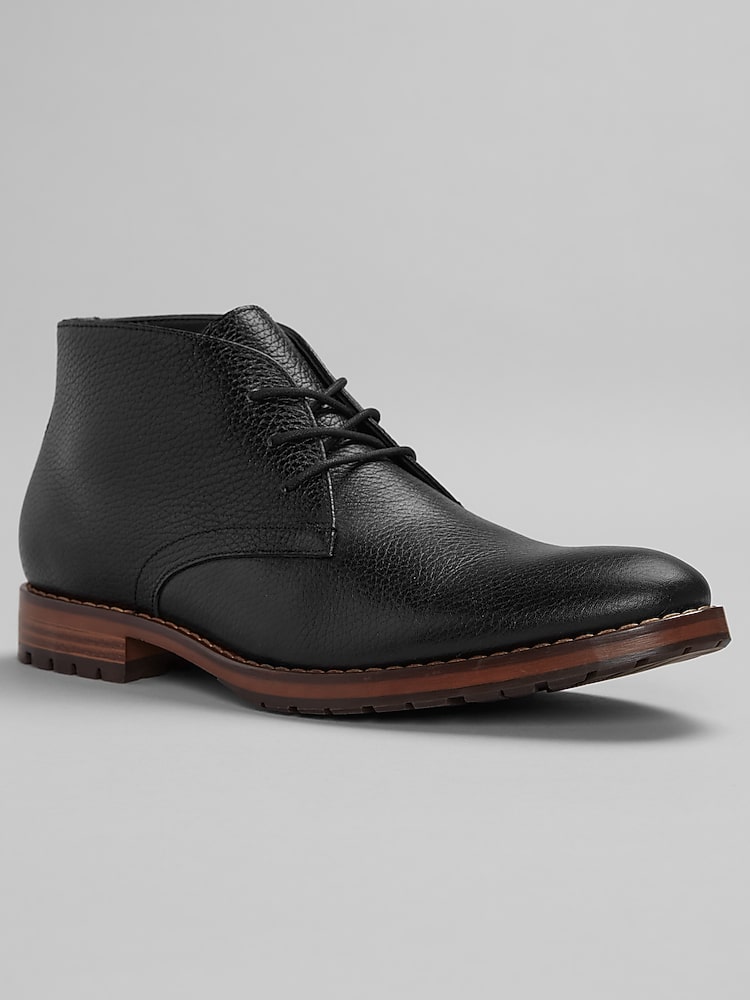 Joseph Abboud Pebbled Leather Chukka Boots, Black - Size: 10  display picture 3