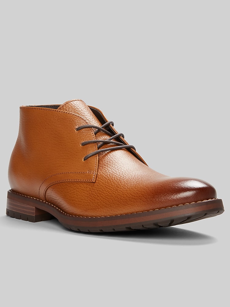 Joseph Abboud Pebbled Leather Chukka Boots, Tan | Boots  display picture 3