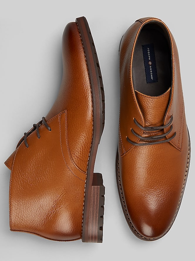Joseph Abboud Pebbled Leather Chukka Boots