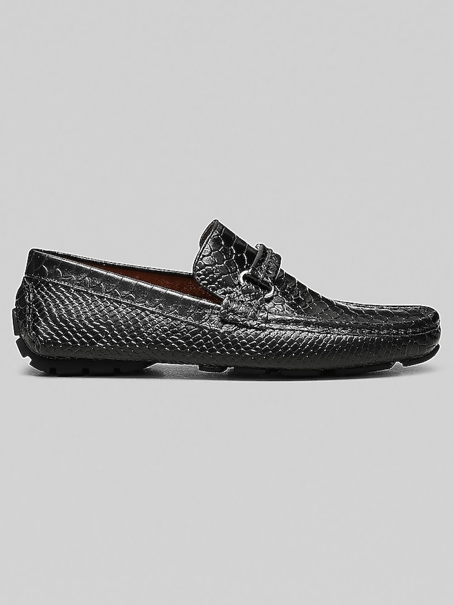 Donald Pliner Men's Donnie Moc Toe Bit Drivers , Black