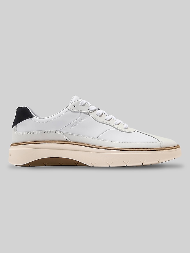 Cole Haan Men's GrandPro FeatherArc Bike Toe Lace-Up Sneakers , Optic White / Ivory / Black