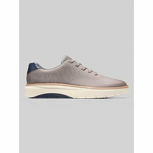 Cole Haan Men's GrandPro FeatherArc Laser Lace-Up Sneakers Ironstone Nubuck/Silver Birch/ - Size: 10 D-Width TMW434L00404