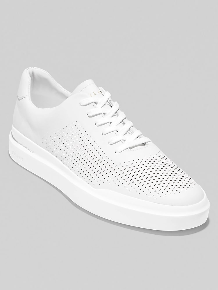 Cole Haan GrandPro Rally Laser Cut Lace-Up Sneakers, White