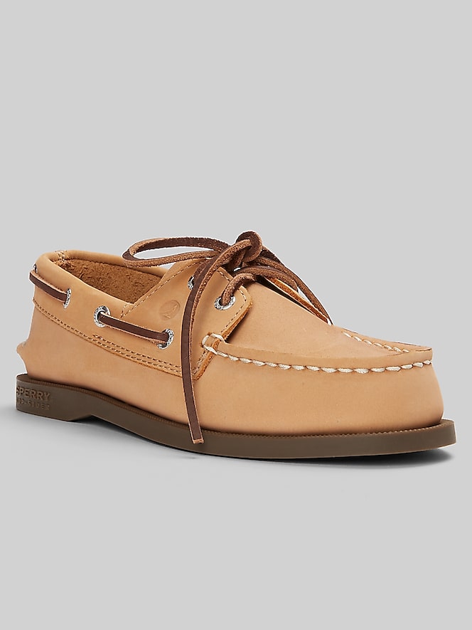 Sperry Youth Boys Leather Moc Toe Boat Shoes