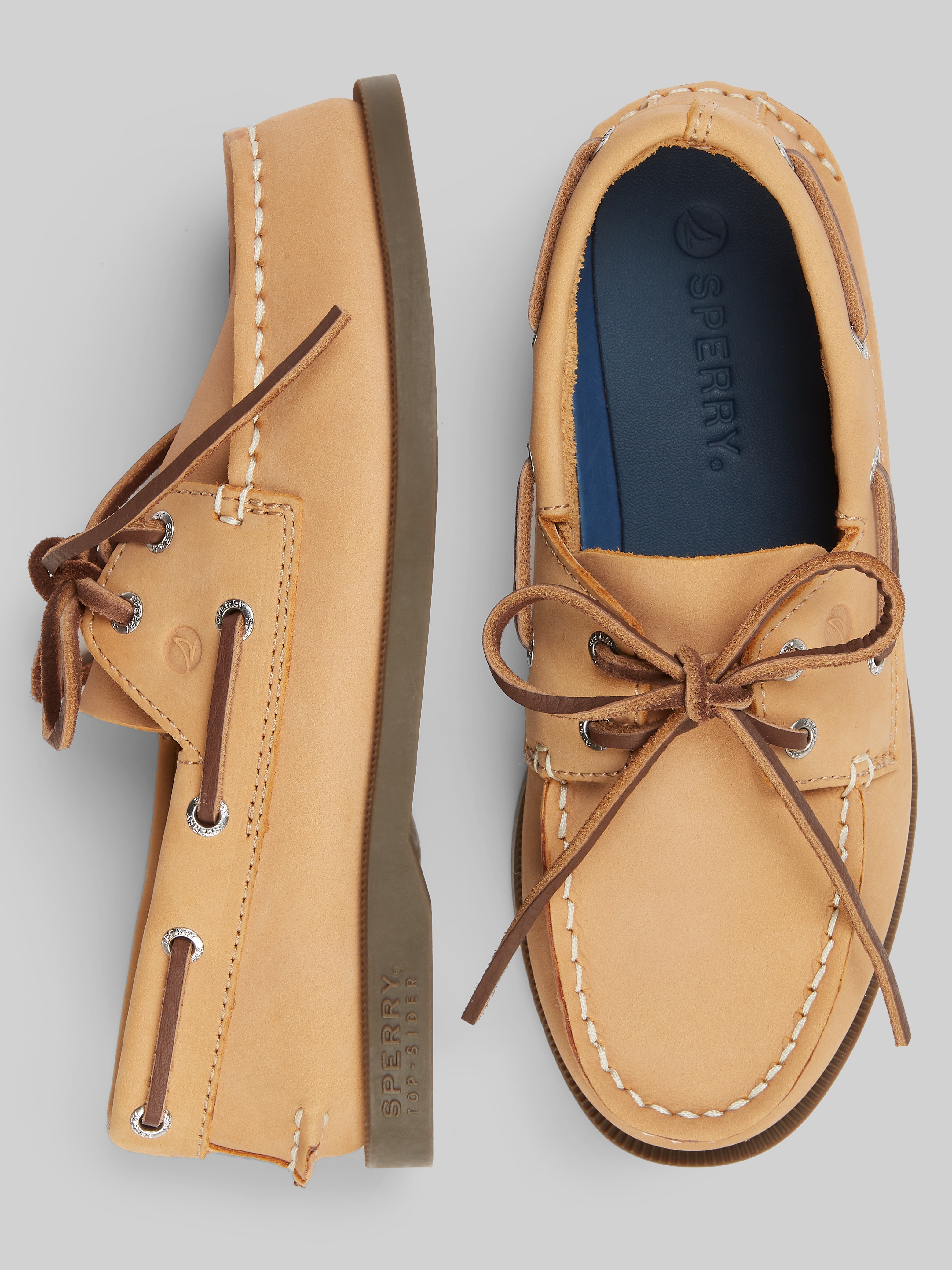 Boys Leather Moc Toe Boat Shoes
