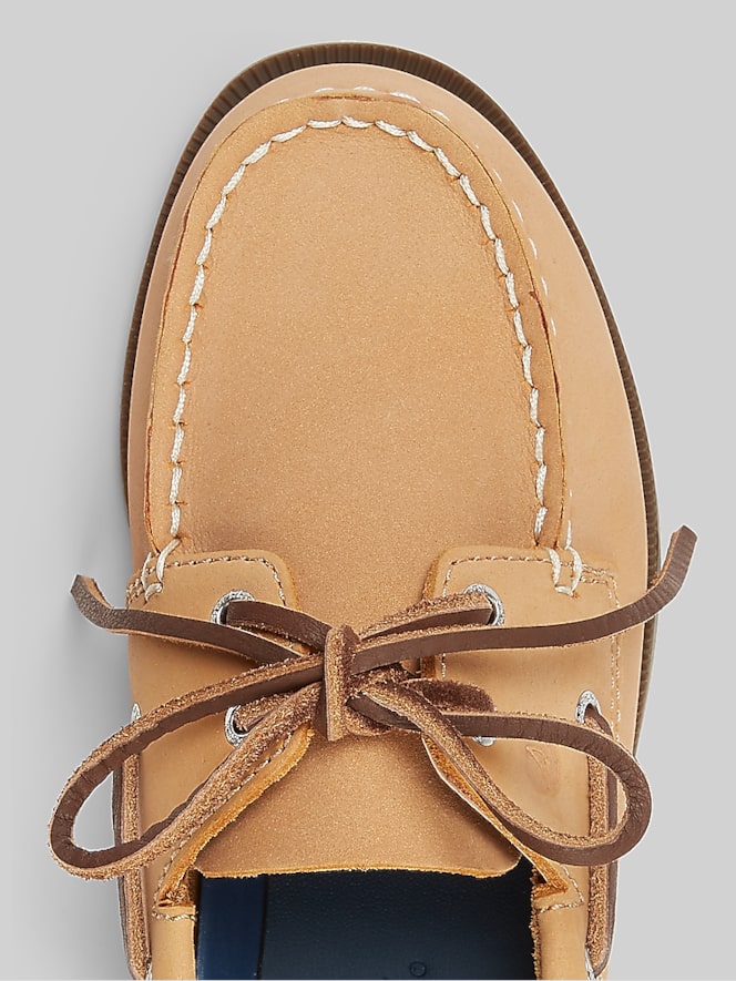 Sperry Youth Boys Leather Moc Toe Boat Shoes