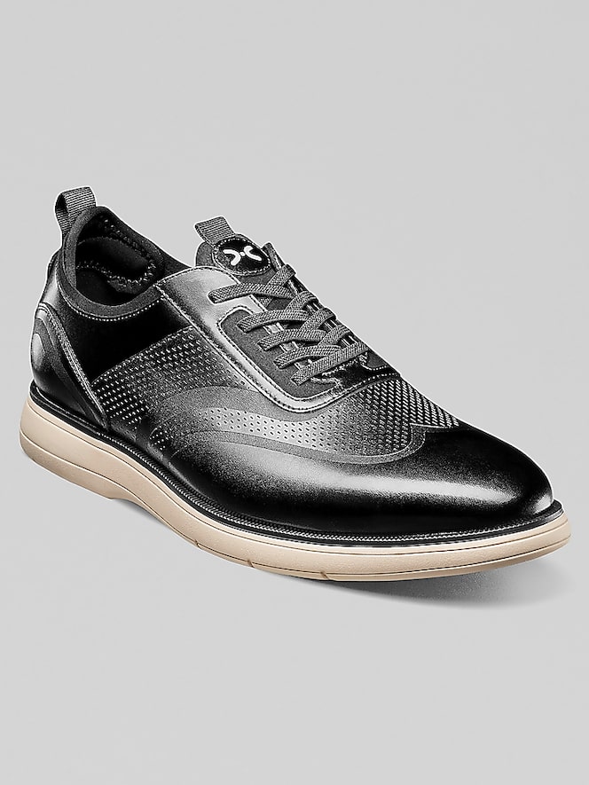 Stacy Adams Edgewood Leather Elastic Lace Wingtip Dress Sneakers